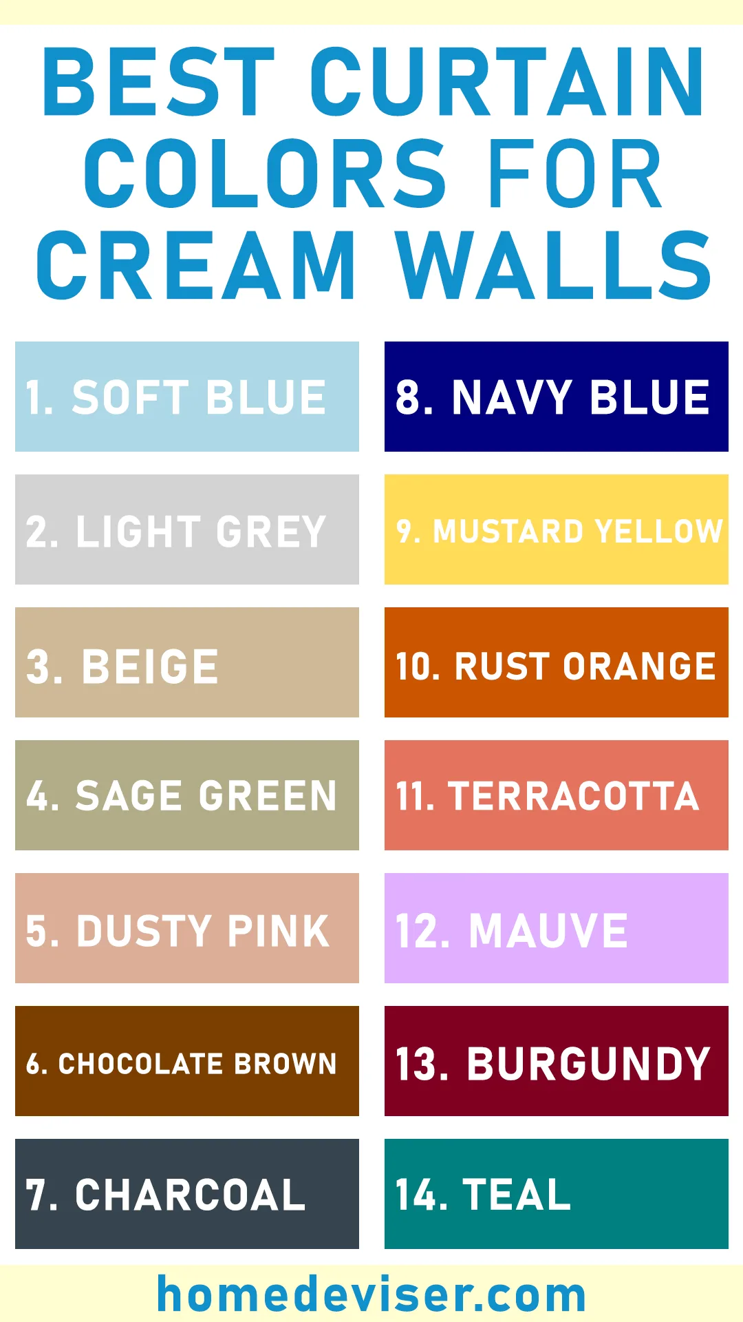 14 Best curtain colors for cream walls