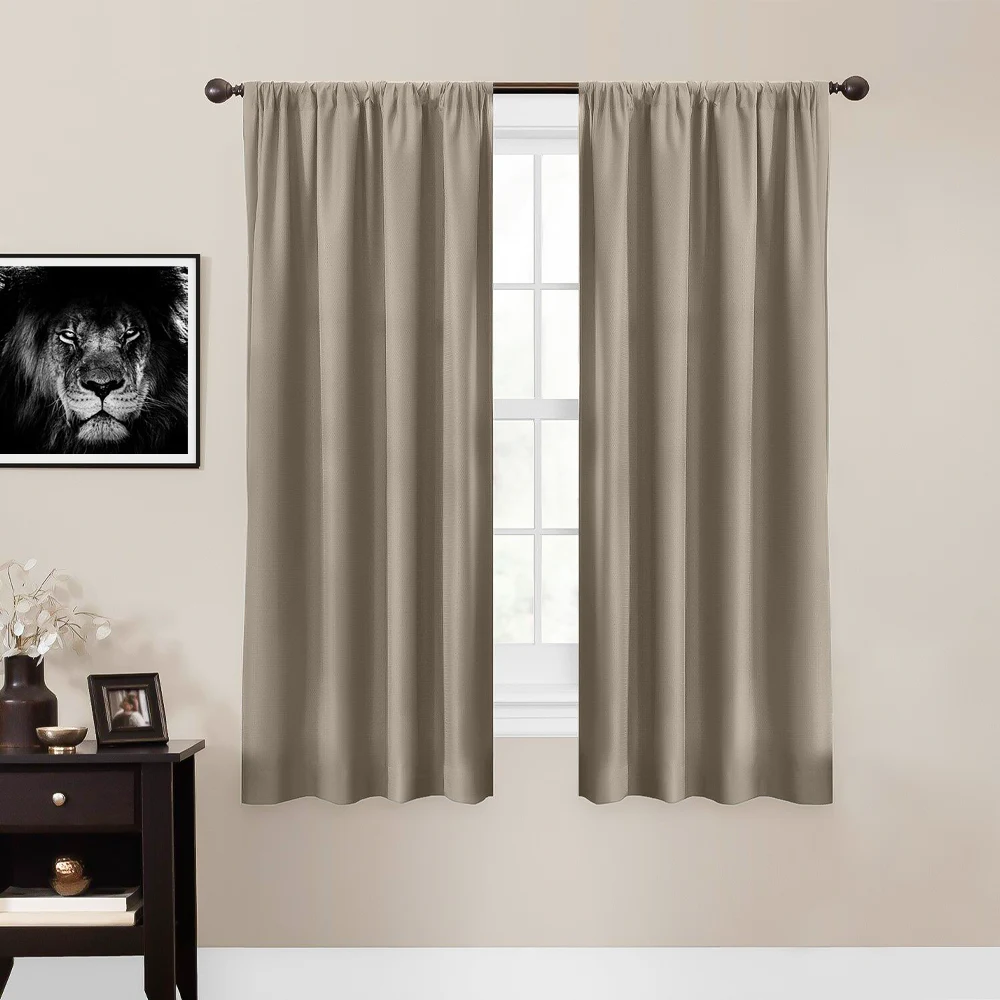 Beige color curtains for cream walls