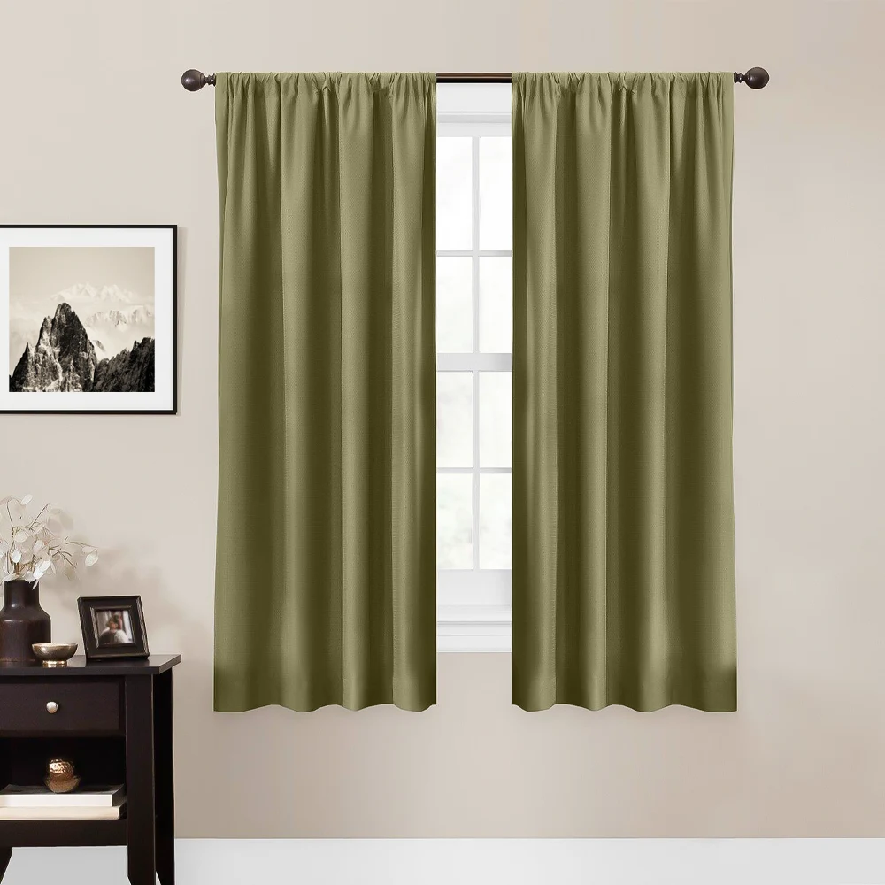 Sage green color curtains for cream walls
