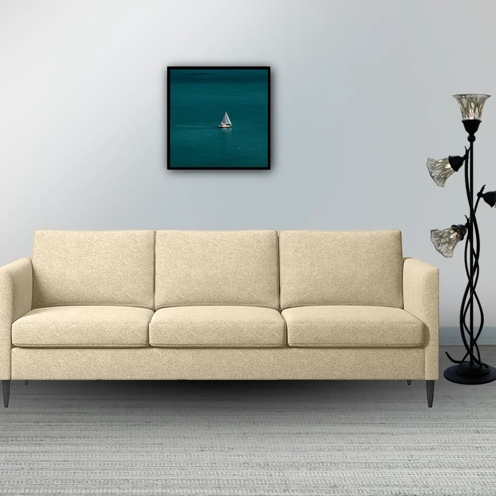 Cream Couch & gray wall