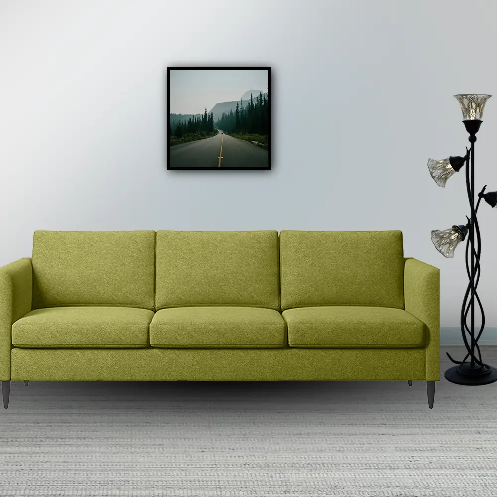 Greenery colors Couch & gray wall
