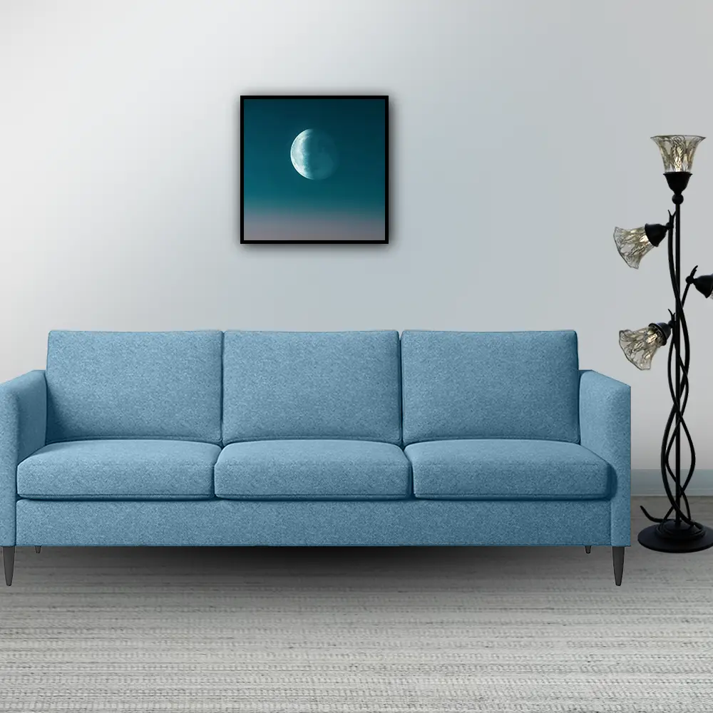 Light blue Couch & gray wall