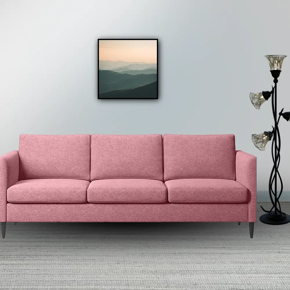 Soft Pink Couch & gray wall