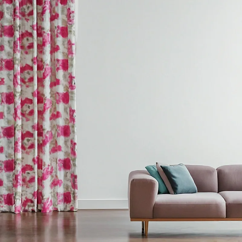 Bright Pink Floral Curtains