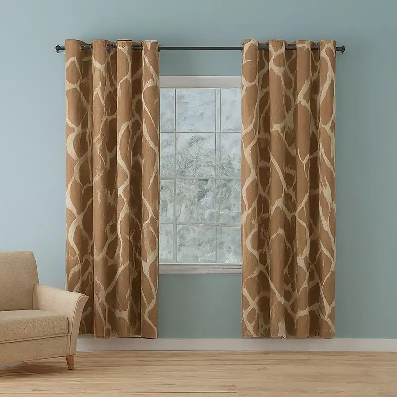 Brown Pattern Curtains