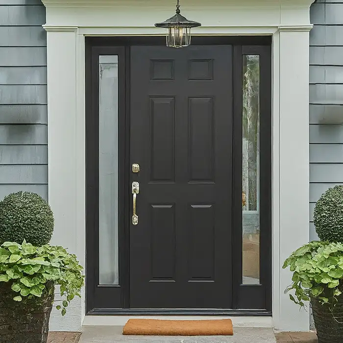 Classic Black Front Door for Gray House