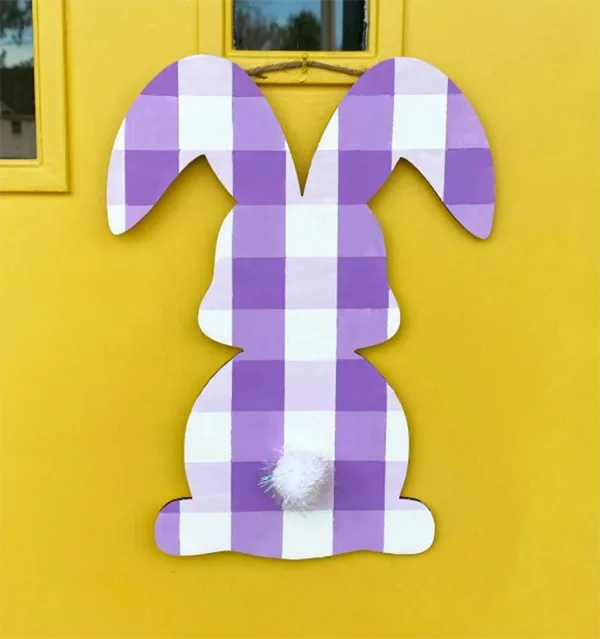 DIY Plaid Painted Easter Bunny