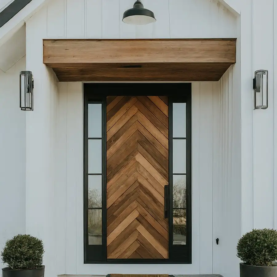 Herringbone Wood Door