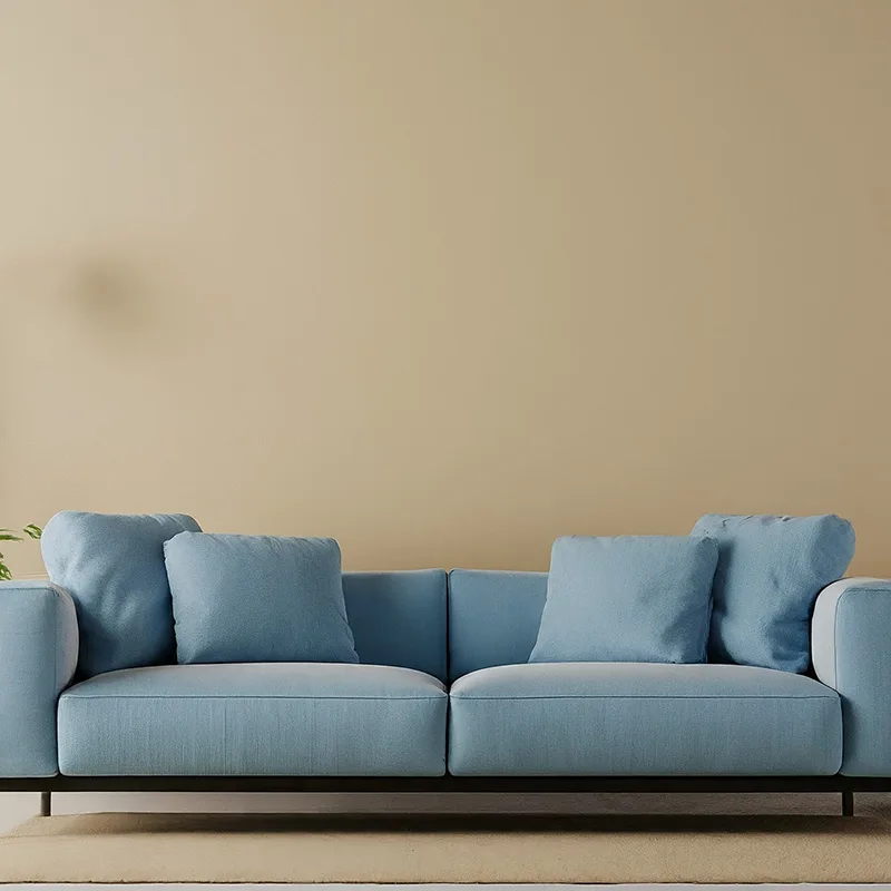 Light Blue Couch for Beige Wall