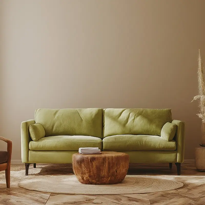 Light Olive Couch for Beige Wall