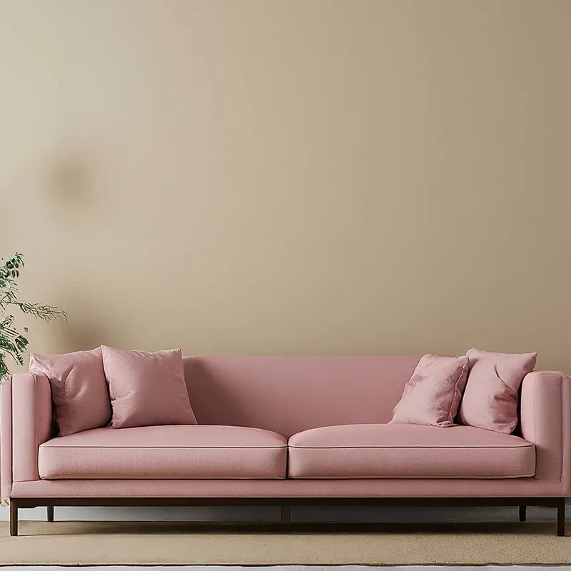 Light Pink Couch for Beige Wall