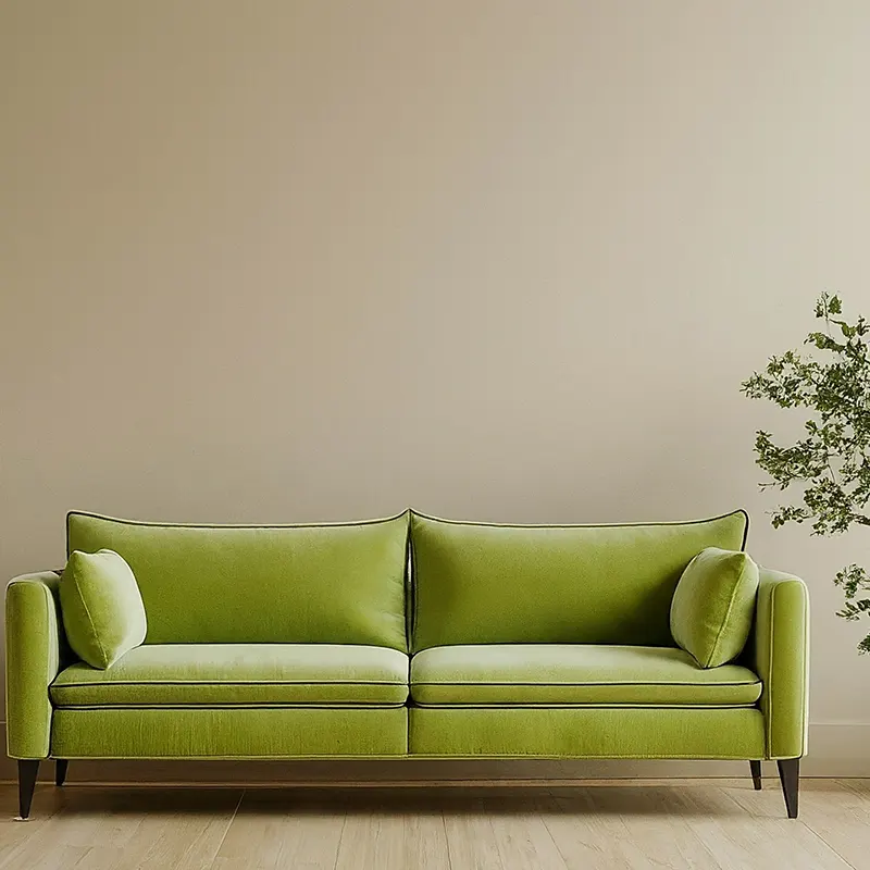 Lime Green Couch for Beige Wall