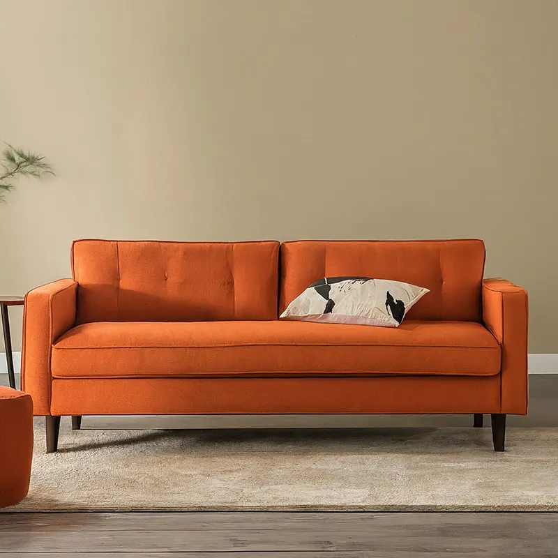 Orange Couch for Tan Walls