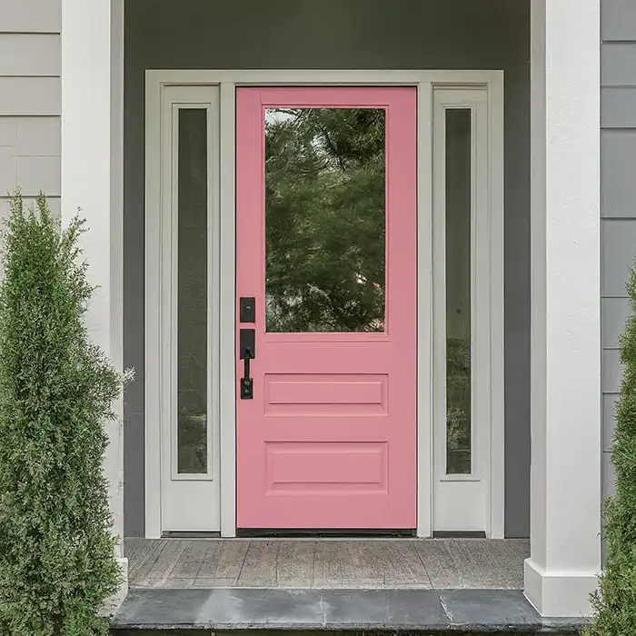 Pastel Pink Door for Gray House