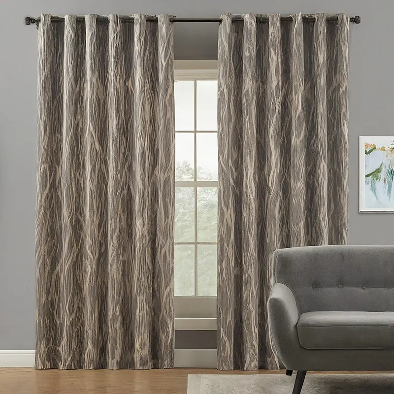 Patterned Neutral Curtains