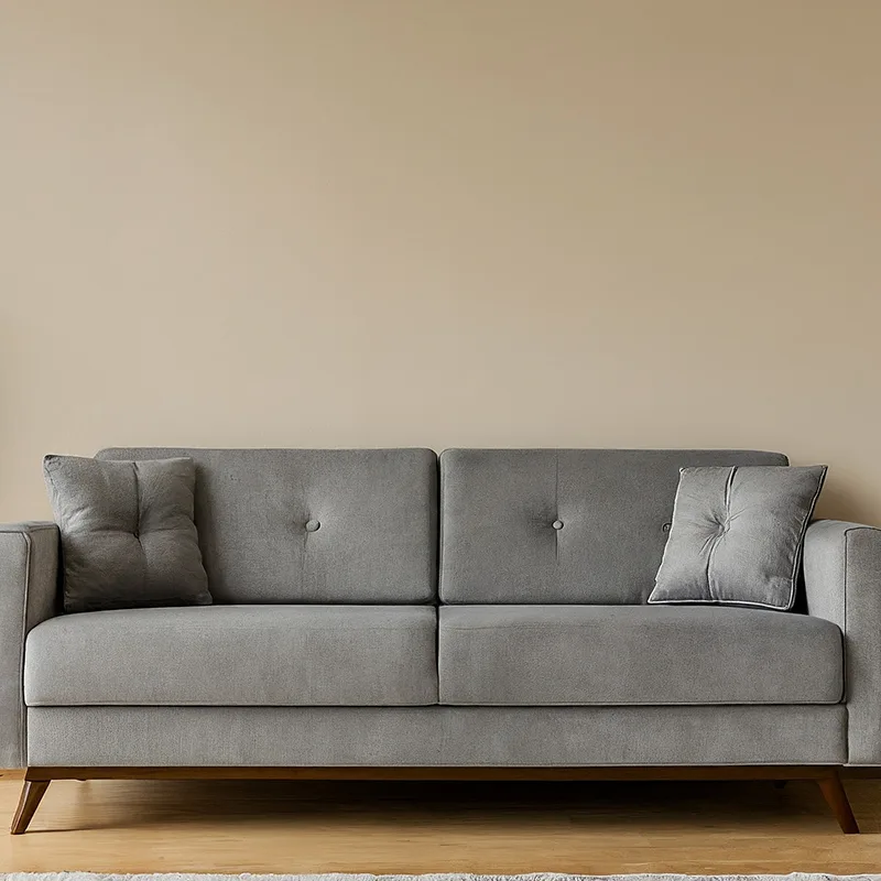Soft Gray Couch for Tan Walls