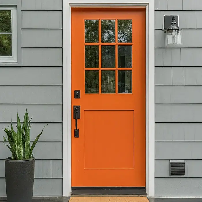 Warm Orange Door for Gray House