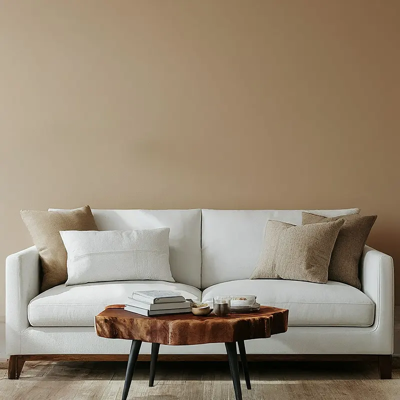 White Couch for Tan Walls