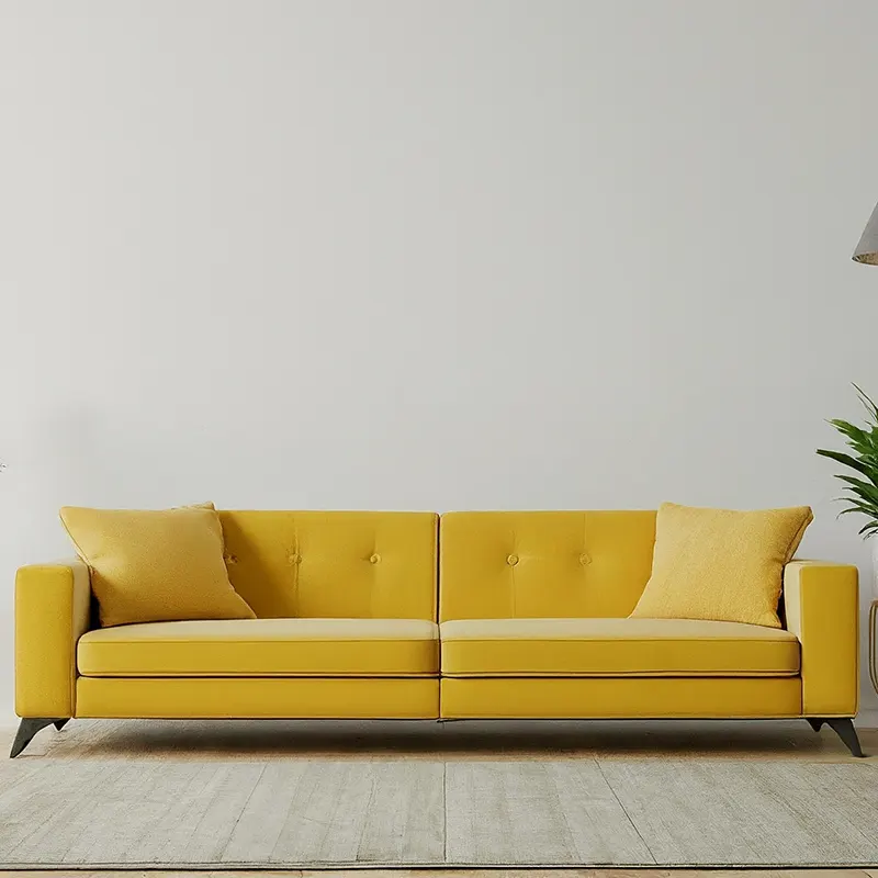 Yellow Couch and White Walls