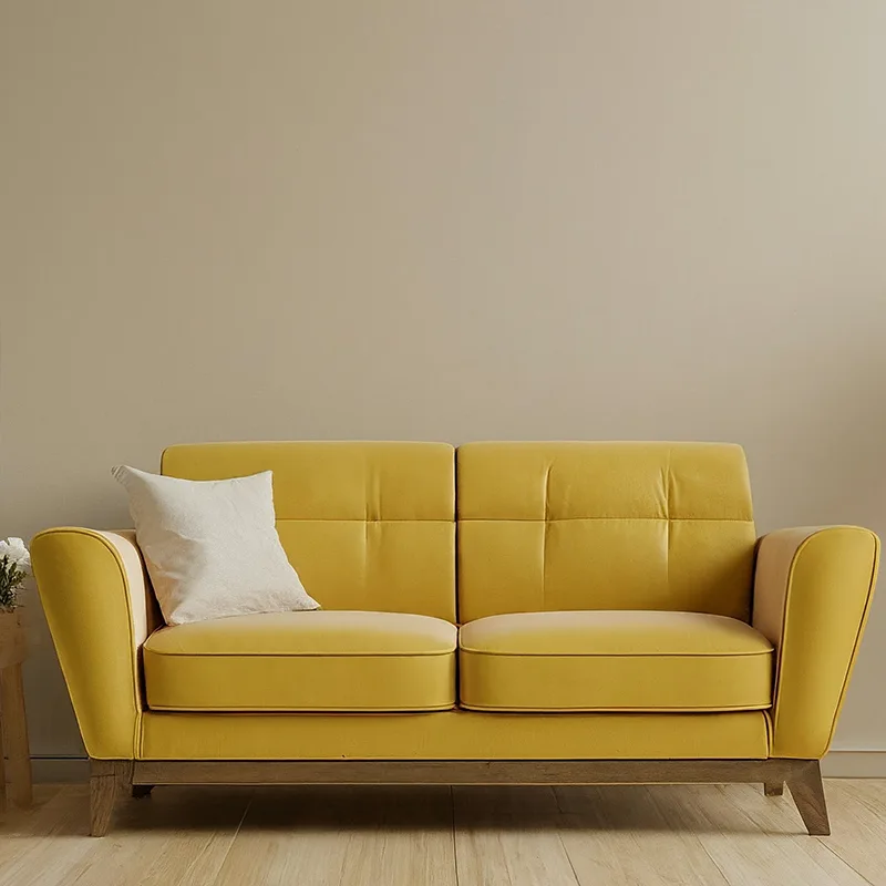 Yellow Couch for Tan Walls