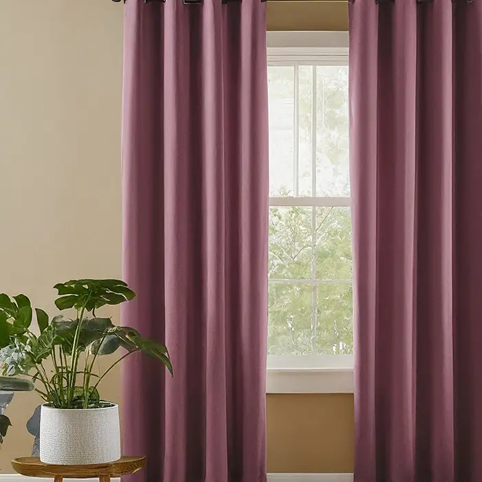 Mauve Curtains for Tan Walls