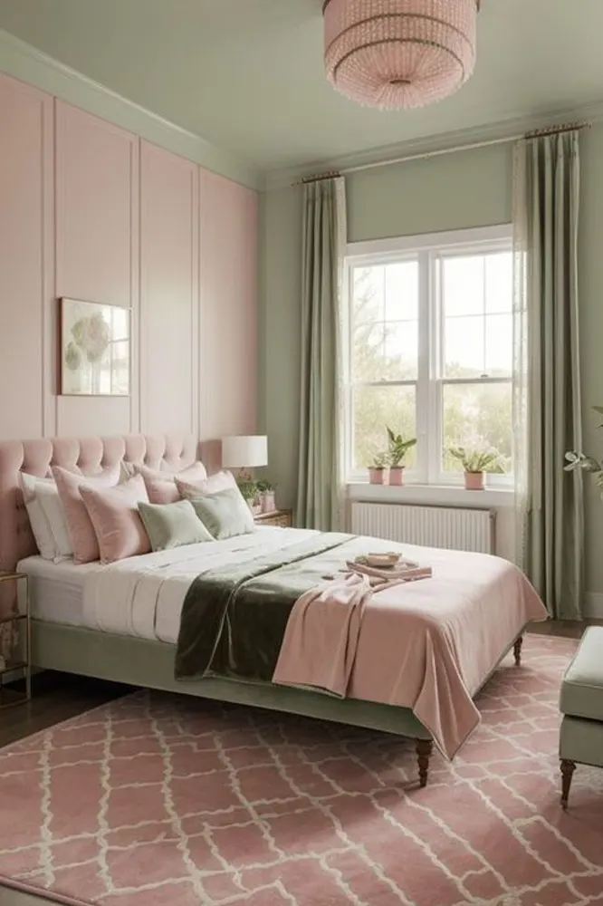 Sage Green and Pink