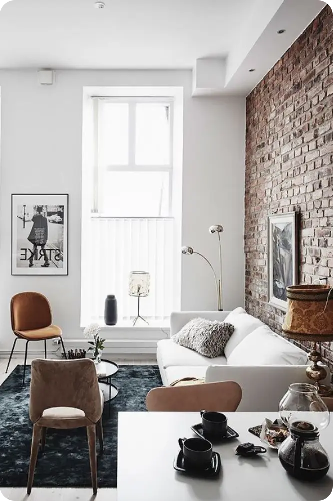 Living Rooms With Brick Walls