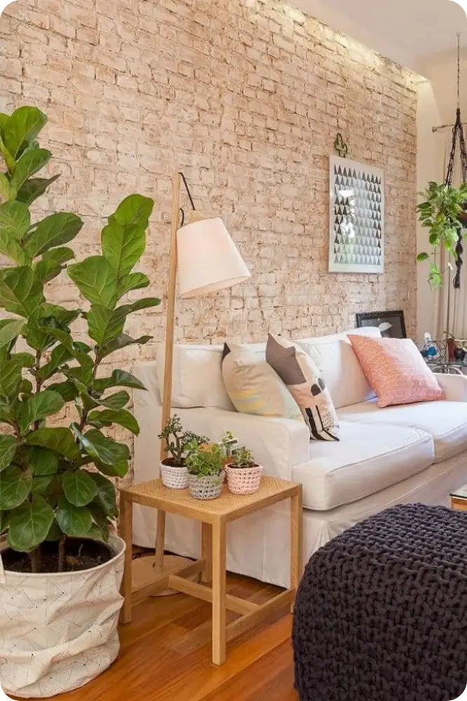 Living Rooms With Brick Walls