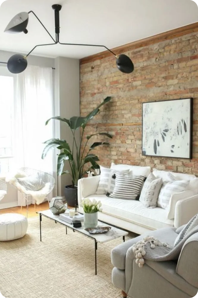 Living Rooms With Brick Walls