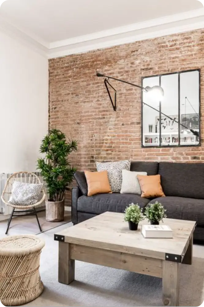 Living Rooms With Brick Walls