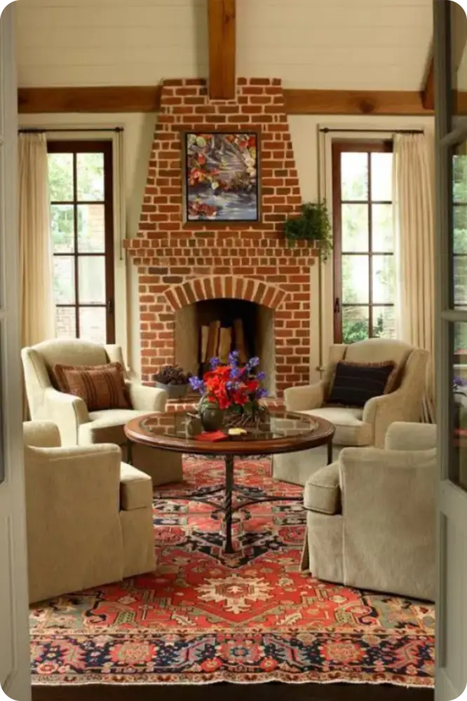 Living Rooms With Brick Walls