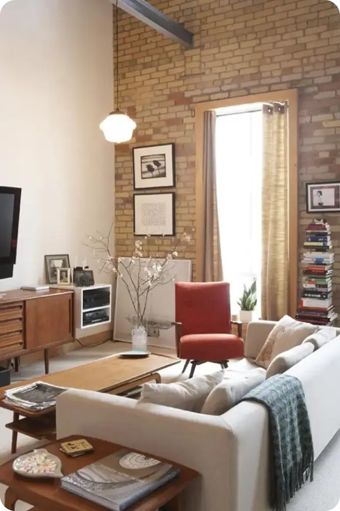 Living Rooms With Brick Walls