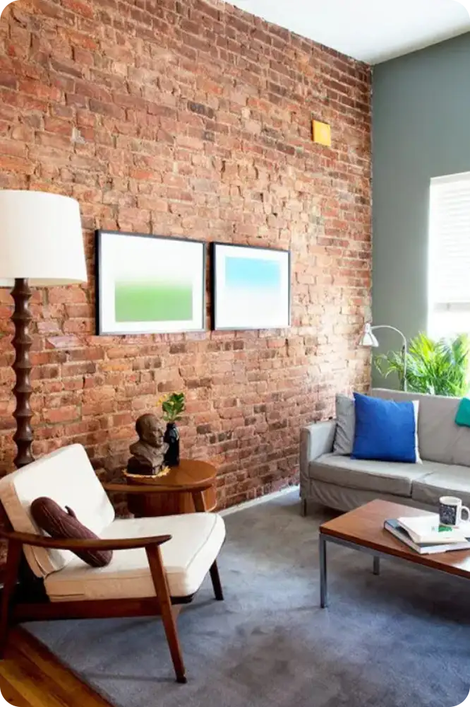 Living Rooms With Brick Walls