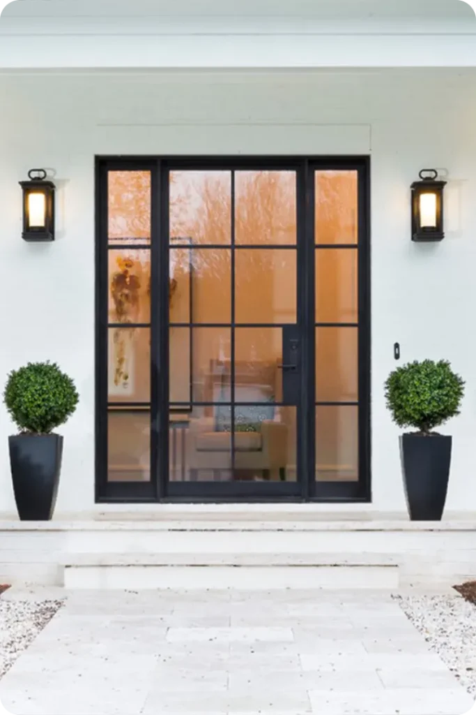 Large Glass Panels Front Door