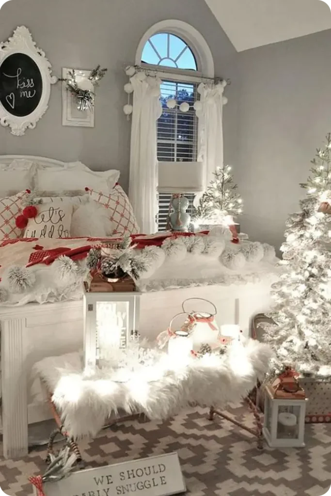 White Christmas Bedroom Decorating Ideas