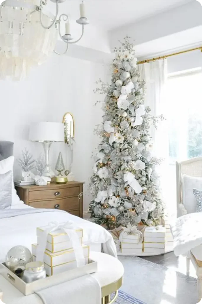 White Christmas Bedroom Decorating Ideas