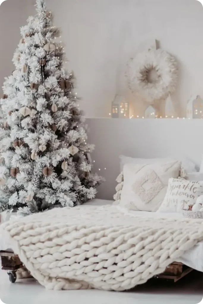 White Christmas Bedroom Decorating Ideas