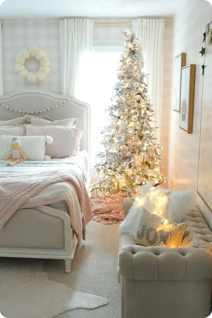 White Christmas Bedroom Decorating Ideas