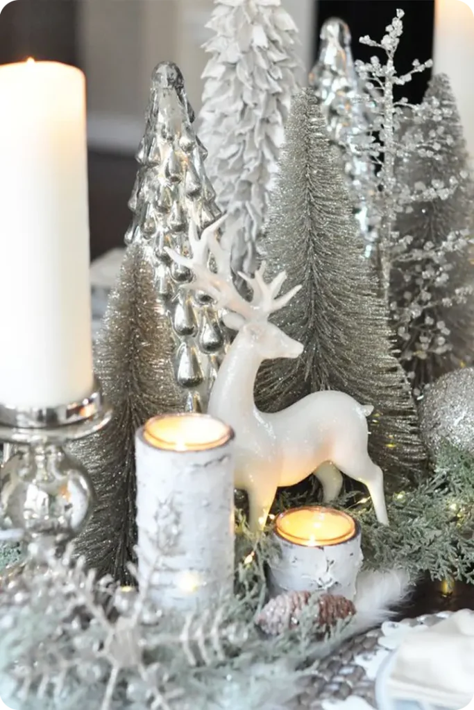 White Christmas Decor Ideas For Table