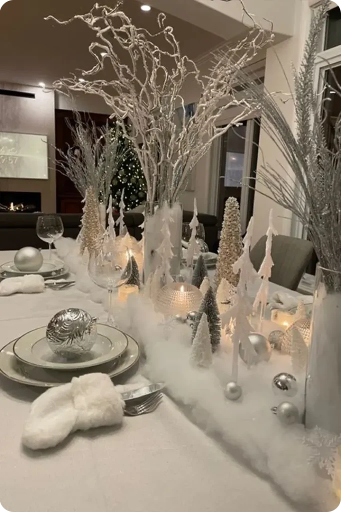 White Christmas Decor Ideas For Table