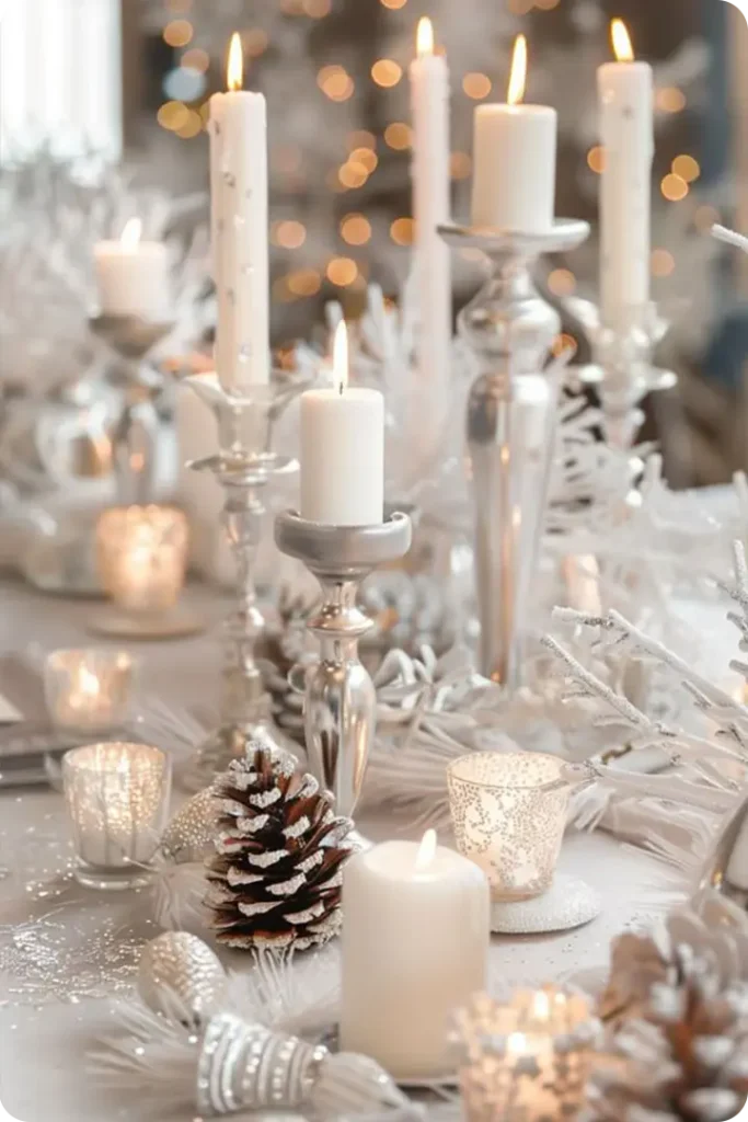 White Christmas Decor Ideas For Table