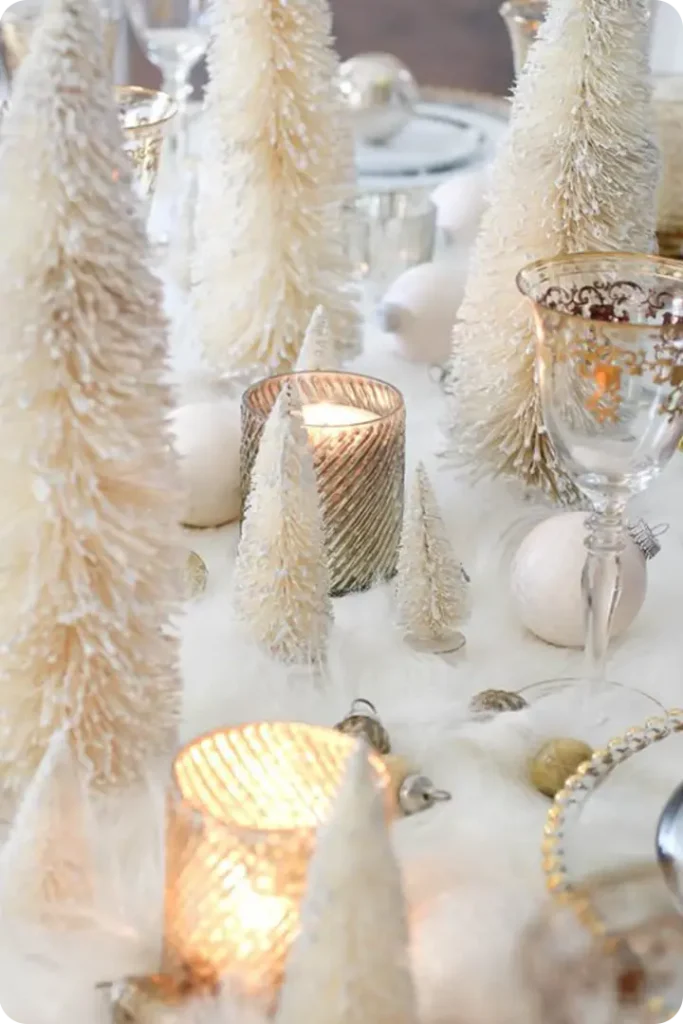 White Christmas Decor Ideas For Table