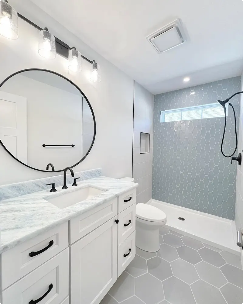 Blue And Grey Bathroom