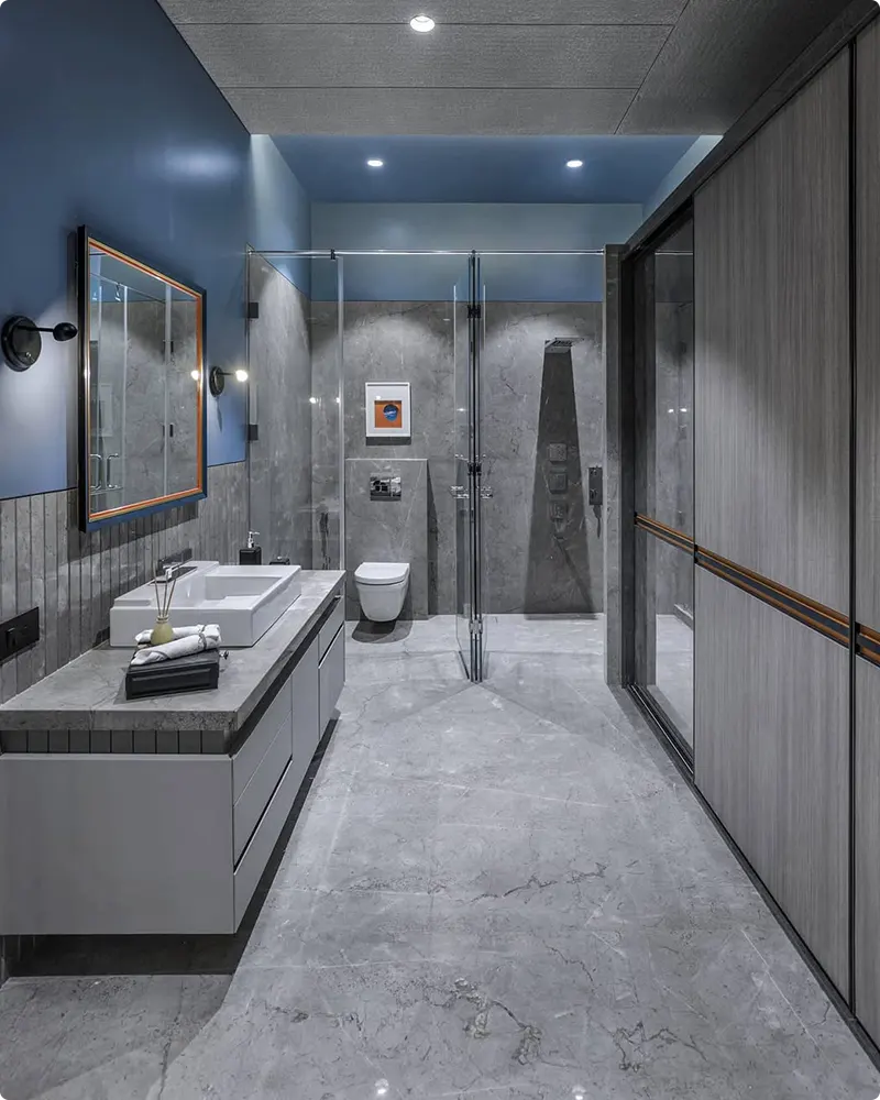Blue And Grey Bathroom