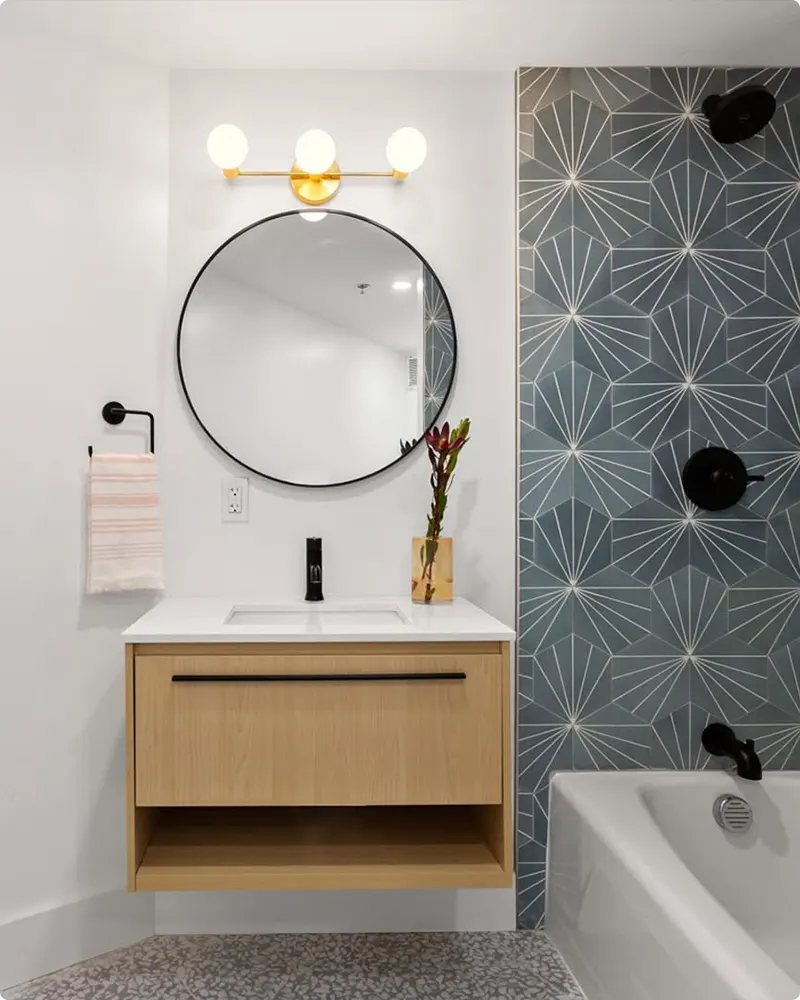 Blue And Grey Bathroom