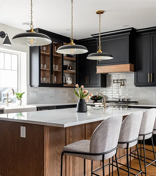 Kitchen With Black Cabinets