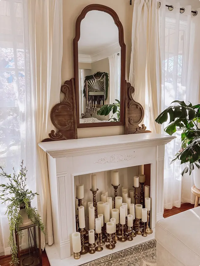 Candles In Fireplace Ideas