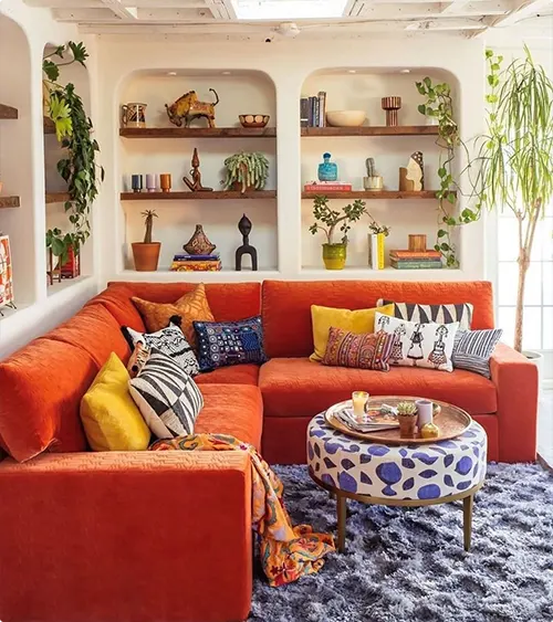 Orange Couch Living Room Ideas