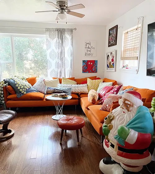 Orange Couch Living Room Ideas