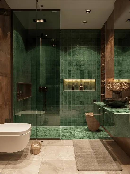 Green Shower Tile Ideas